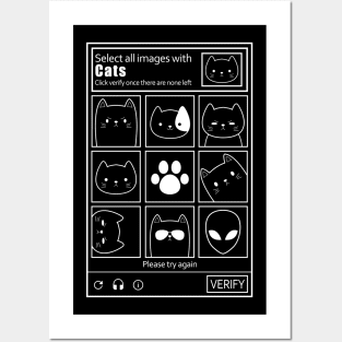 FUNNY CAT CAPTCHA Select all images with cats Posters and Art